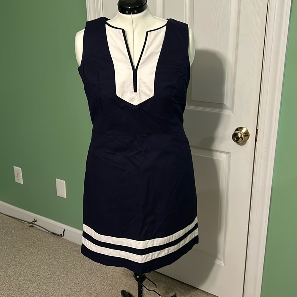 Tommy Hilfiger Navy and White Cotton dress